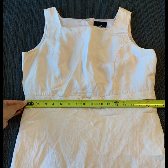 Vintage Pink Linen Midi Dress Size 14 - Picture 12 of 14